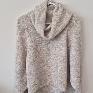 Sincerely Jules Oatmeal Heather Cowl Neck Sweater